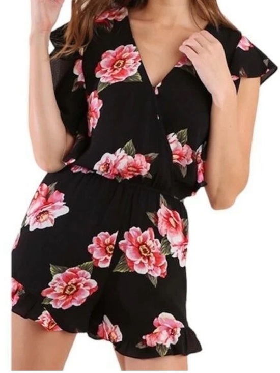Umgee Pants - Umgee Floral Ruffle Romper – Size Small